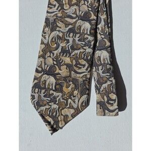 MC Escher Silk Tie Neutral Brown, Beige Animals, Optical Illusion Avant Garde
